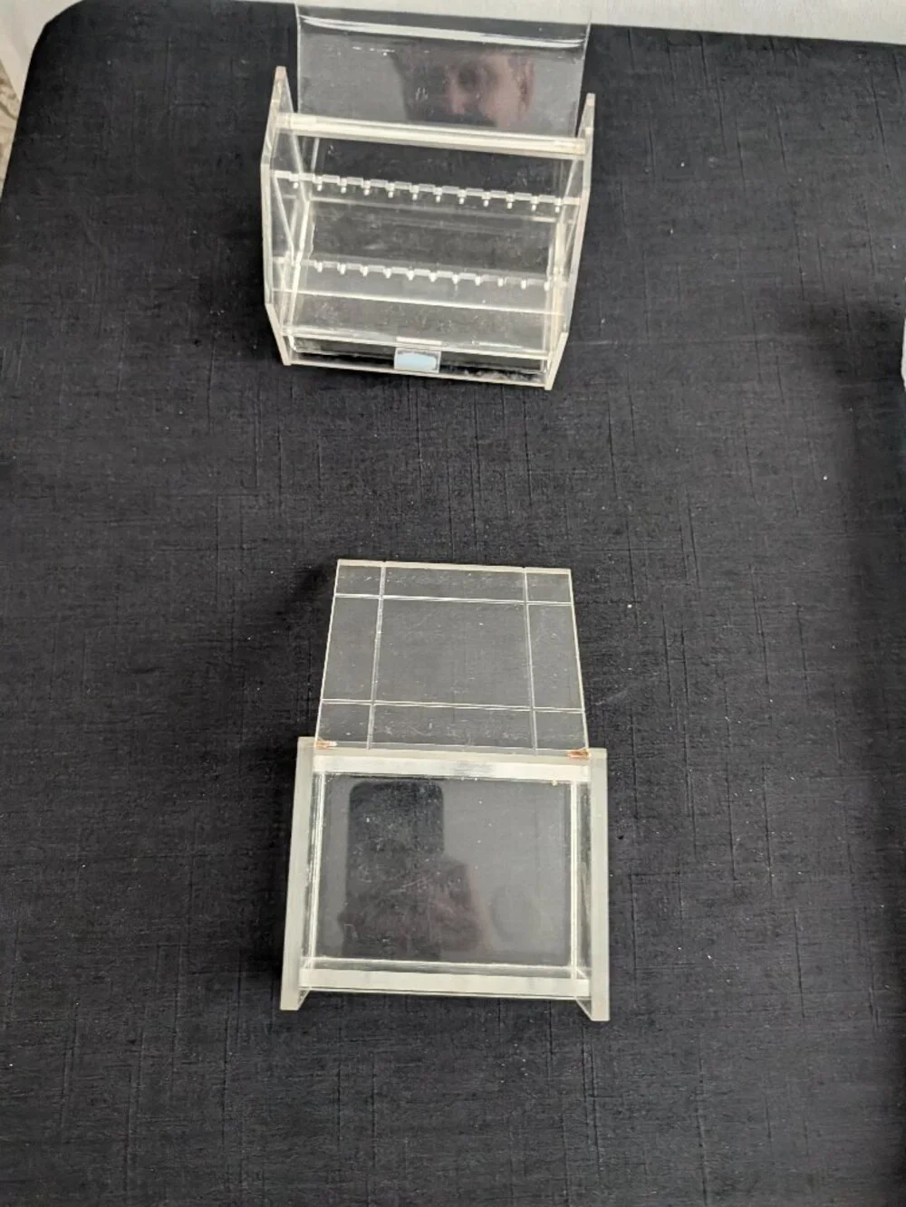 Vintage Clear acrylic jewelry boxes